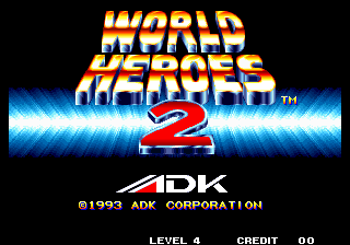 World Heroes 2 title screen for Neo Geo